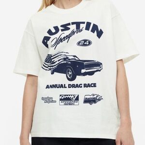 Oversized Tshirt soft cotton  graphic tee H&M size L